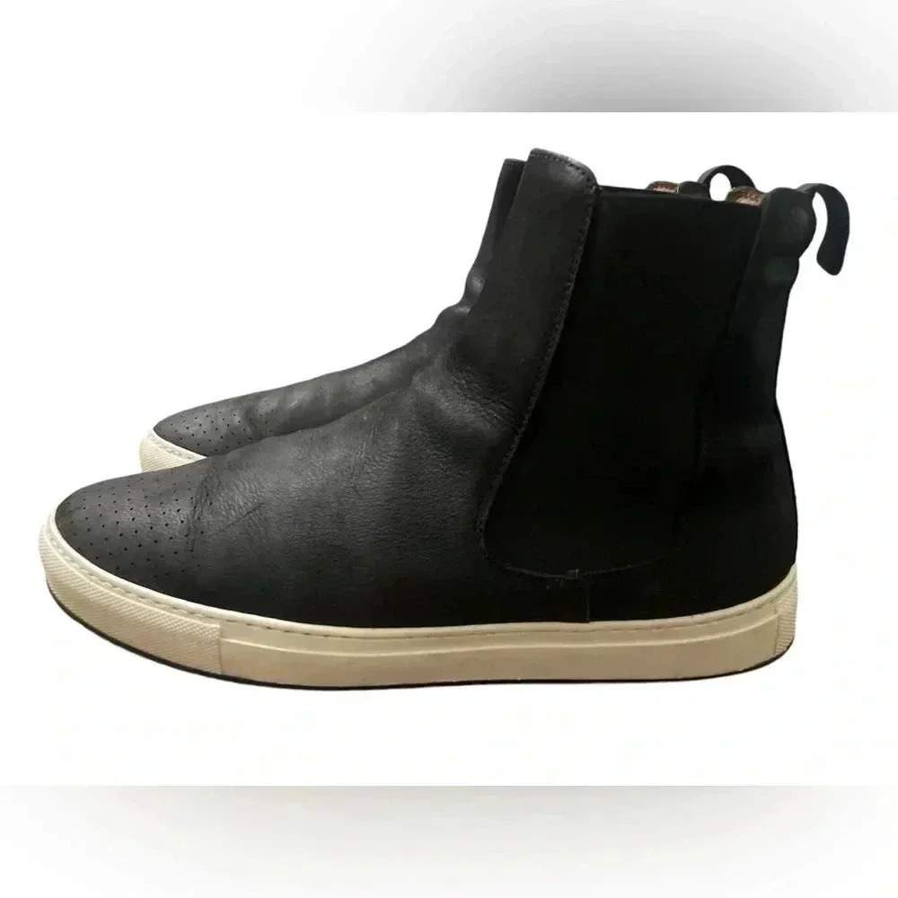 Taft Leather pull on high top sneakers